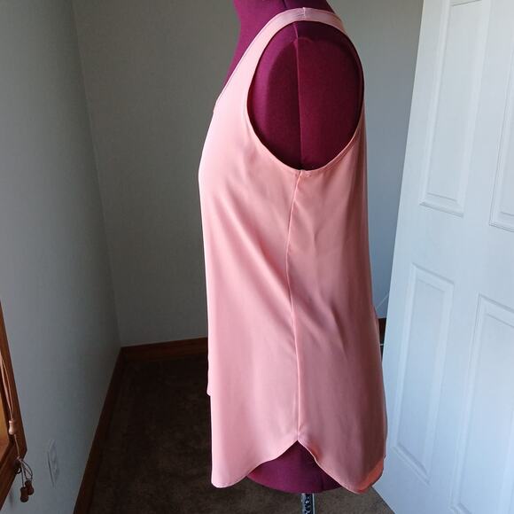 Ann Taylor LOFT Pink Back Button Tank Top Medium tunic classic modern twee - Picture 4 of 12